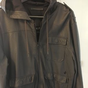 Men's Volcom faux leather hoodie